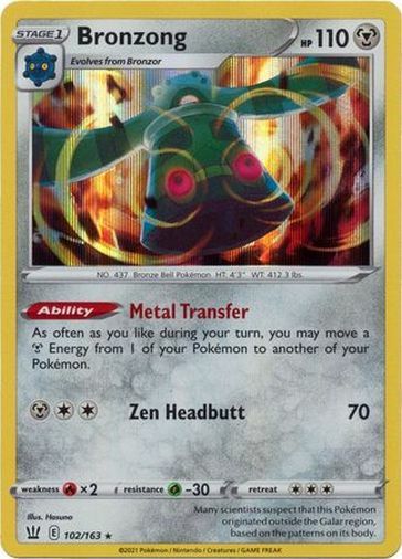 Pokemon Battle Styles Bronzong Holo Rare 102/163