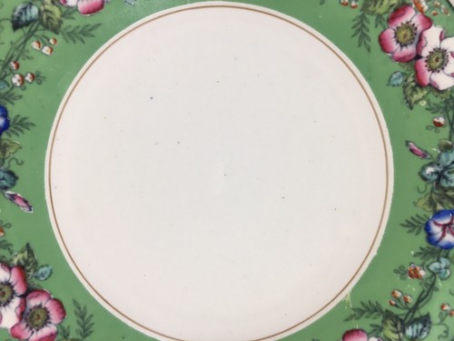 c1850 Staffordshire T. Dimmock Pearl Ware "Rose Border" COMPOTE & PLATES #3572 - Picture 8 of 12