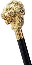 Antique Wooden Walking Stick Cane With Brass Handle For Seniors Men Women Gift