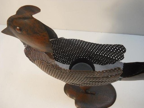 Metal Chicken Candle Tea light Standing Tabletop Statue Collectible Rooster - Picture 5 of 6