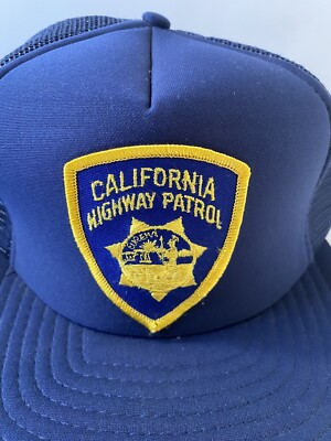 Vintage California Highway Patrol CHP Hat Men Blue Snapback