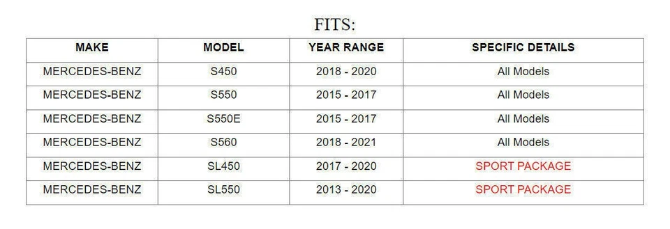 Оригинальные комплекты передних и задних тормозных колодок с датчиками для 14–17 Mercedes S450 S550 S550e S560 - Изображение 2 из 2