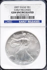 2007 $1 Silver American Eagle 1st Release Gem Unc NGC # 3112574-013 + Bonus