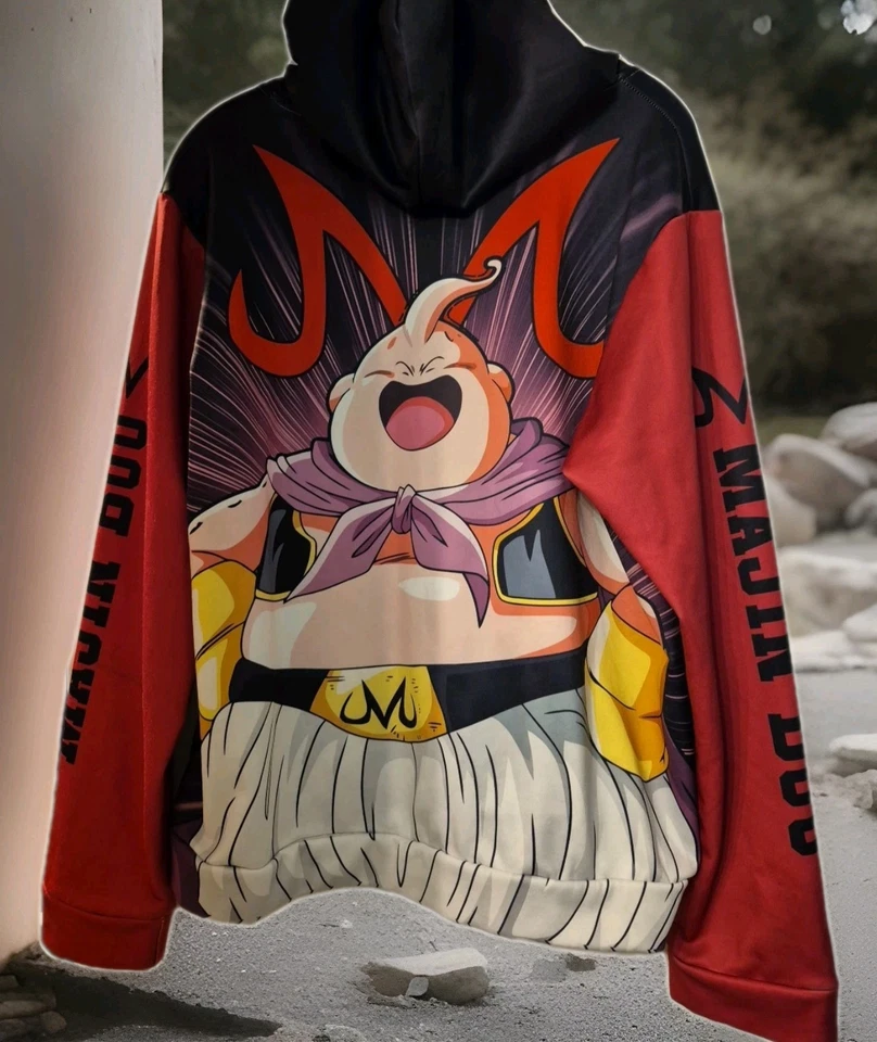 Dragon Ball Z Majin Blue Devil Mark Zip Hoodie Sweatshirt Adult L - Image 4 of 4