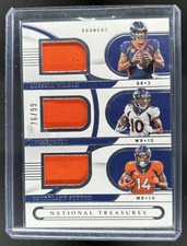 2022 National Treasures Russell Wilson Courtland Sutton Jerry Jeudy Jersey #/99