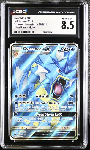 Gyarados Gx 101/111 Ultra Rare Holo Crimson Invasion Pokemon CGC 8.5 Nm/Mint+