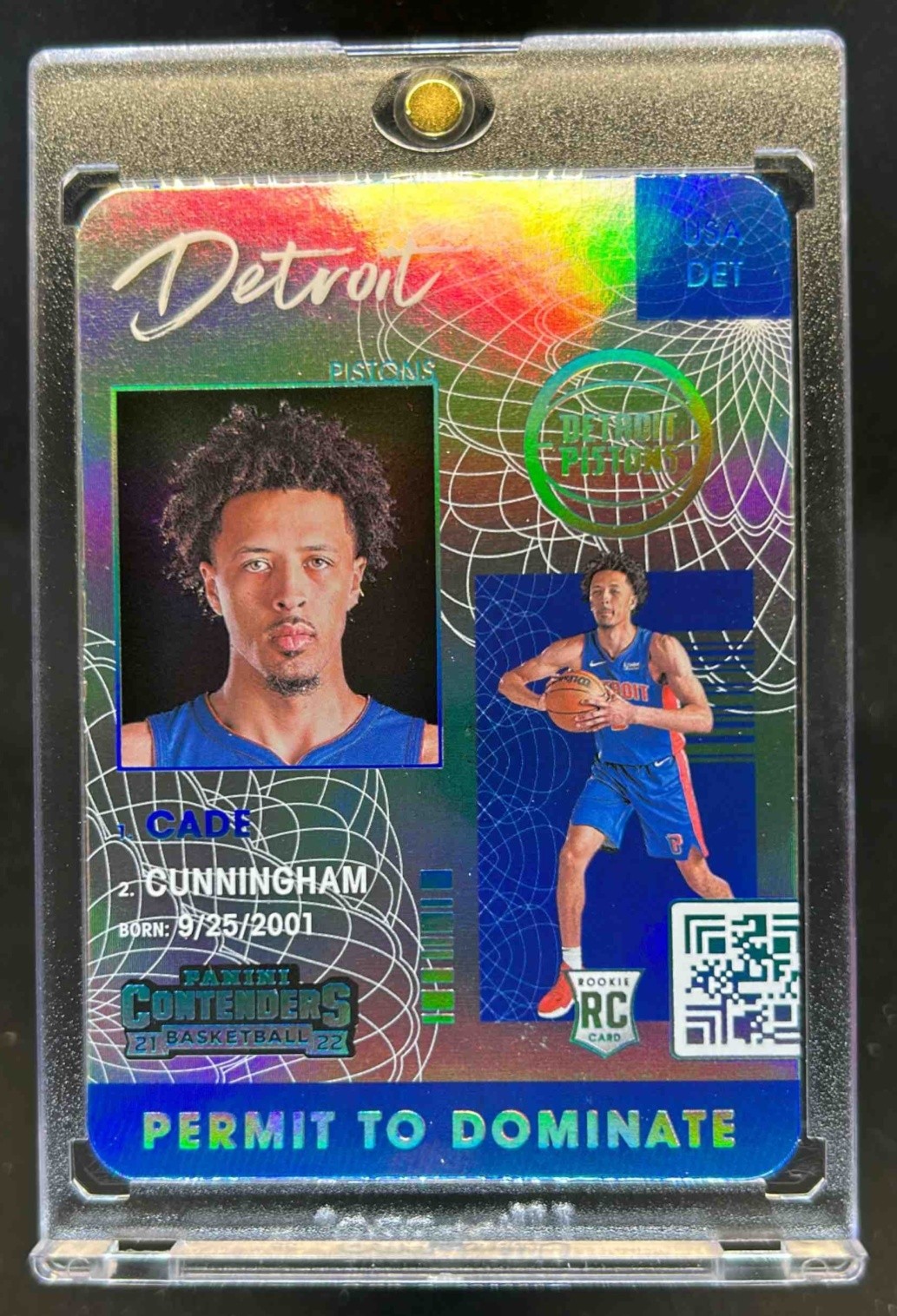 2021-22 Contenders Cade Cunningham Permit to Dominate RC #1 Pistons