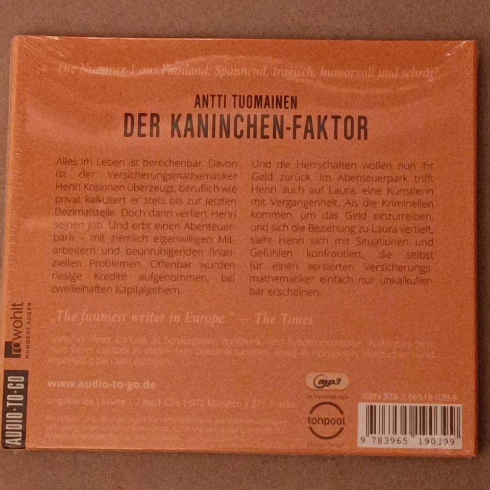 Antti Tuomainen - Der Kaninchenfaktor 2x Mp3 NEU [V] - Bild 2 von 2