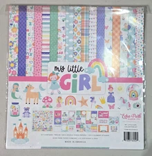 My Little Girl Craft Kit - 12 Double Sided Papers and Sticker Sheet for Kids NEW