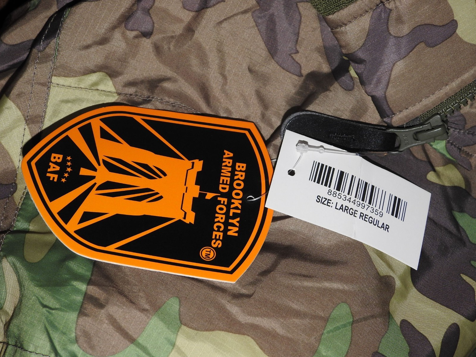 Brooklyn Armed Forces MA-1 Woodland Camouflage Bomber Flight Jacket Sz LG NEW