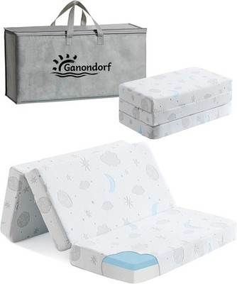 Trifold Pa and Play Mattr 38x26'' Breathable Soft Plush Memory Fo