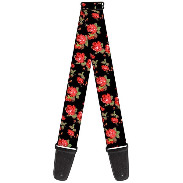 Guitar Strap - Red Roses Scattered Black (Us Import) ACC NEU-image