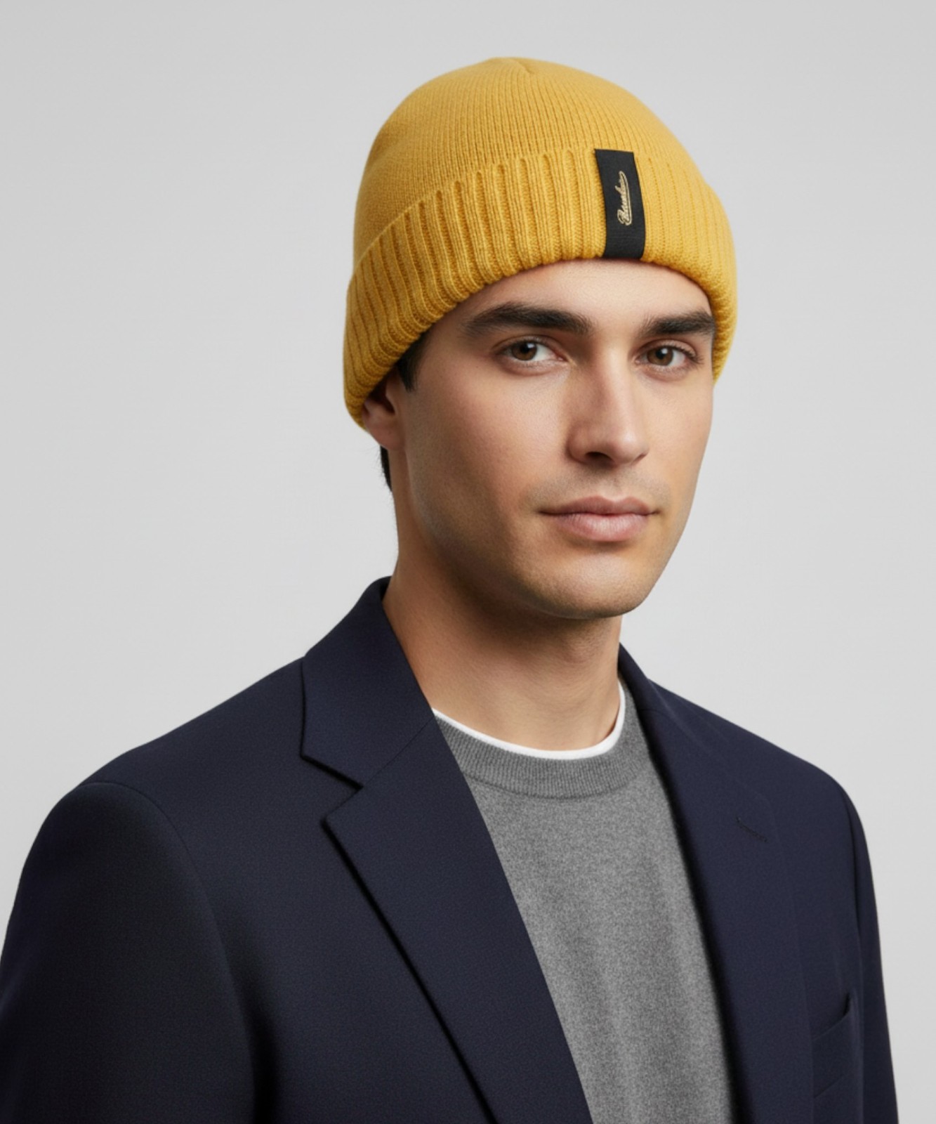 Городская шапочка Борсалино Mütze Öko Kaschmir rasiert, желб 13354EWS.M162