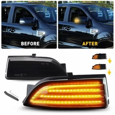 Smoke Dynamic LED Side Turn Mirror Signal Lights Fit Ford 2019-23 Ranger Lariat