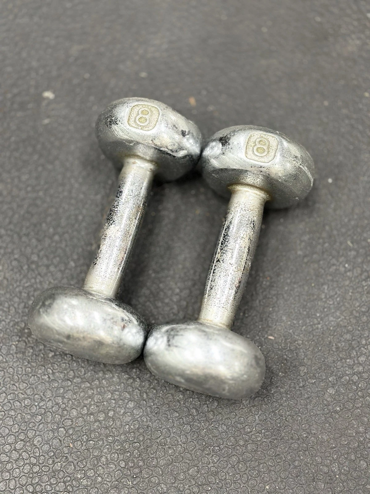 Jackson Chrome 8 Lb Bun Dumbbells HTF Vintage