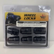 Rugged Ridge 16715.21 Wheel Lock Set 1/2”-20 Black Lug Nuts 5 Locks 1 Key - Jeep