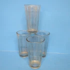 4 Anchor Hocking Vertical Ribbed Interior Pint Glasses VTG Barware Tumblers