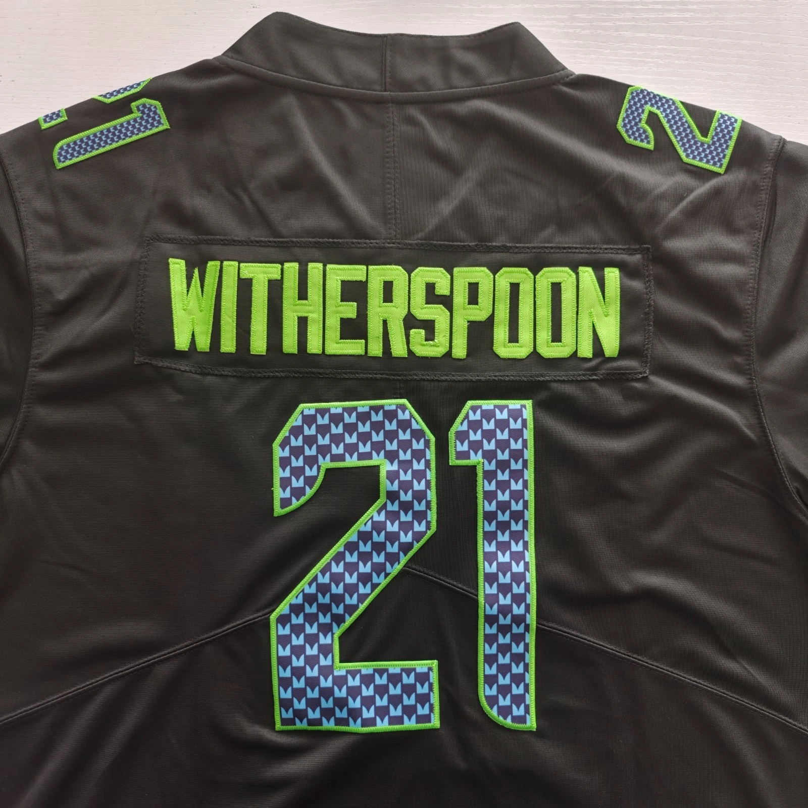 Men's Seahawkss Devon Witherspoon Black Super B.owl LX Patch Game Jersey