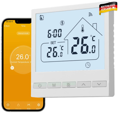 Thermostat WLAN für Fussbodenheizung Raumthermostat intelligent frostgeschützt A
