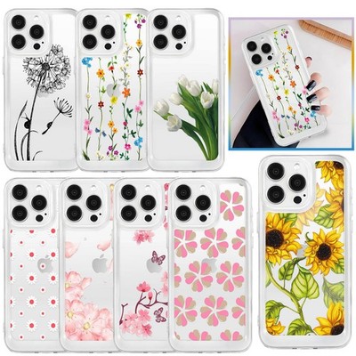 Pretty Flowers Soft TPU Phone Cover Case For iPhone 17 Pro Max 15 16 Plus 14 13