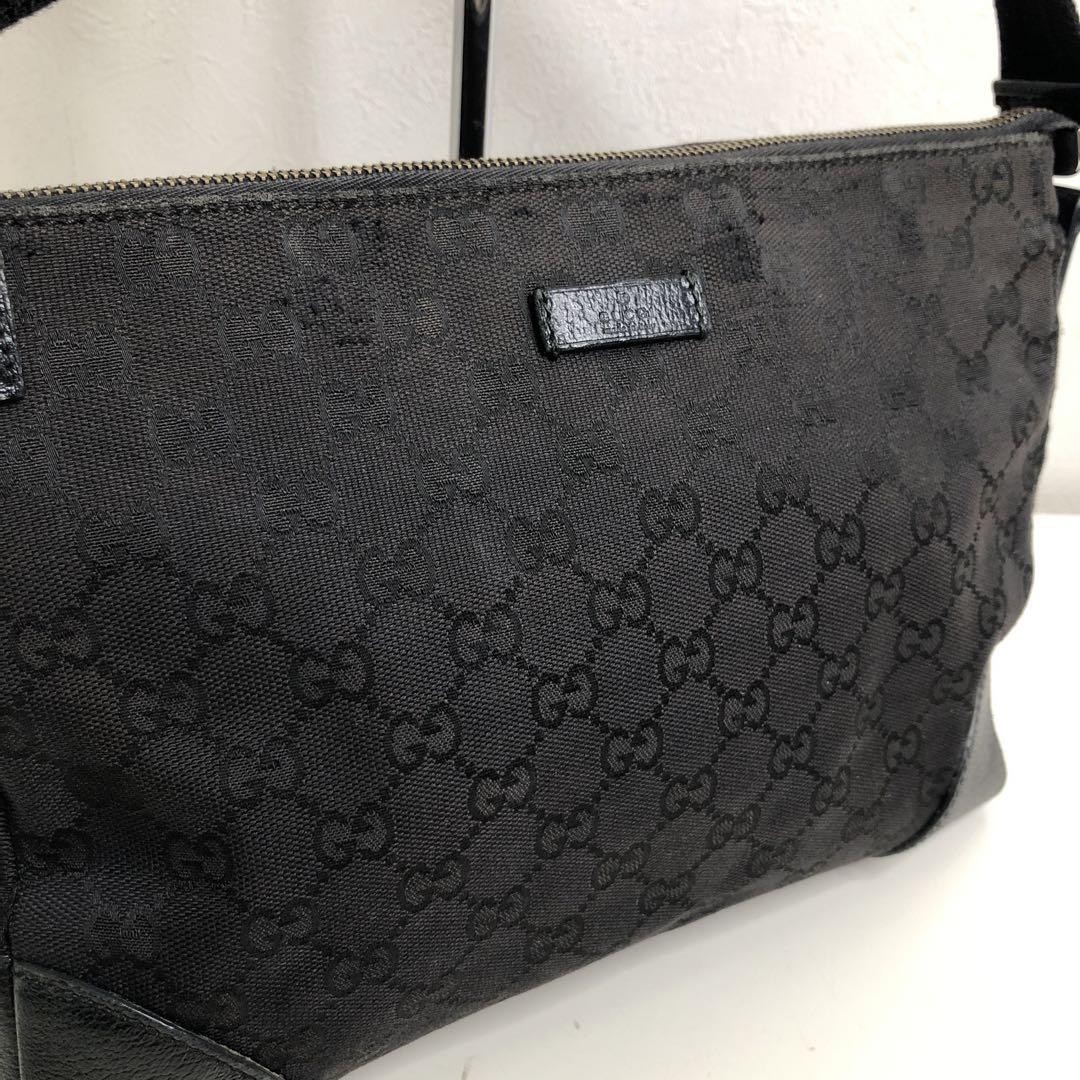 ♡様♡ Gucci Shoulder Bag Gg Canvas Leather Black m2_0522 | eBay