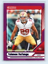 2024 Donruss Talanoa Hufanga #223 Press Proof Purple San Francisco 49ers