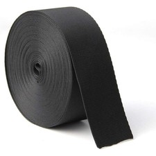 Heavy Duty Nylon Webbing Strap 1.5 Inch Wide x 10 Yards Black Polypropylene