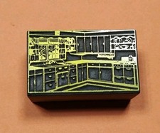 Vintage Kitchen Cabinet Home Letterpress Print Type Ornament Cut Stamp Block