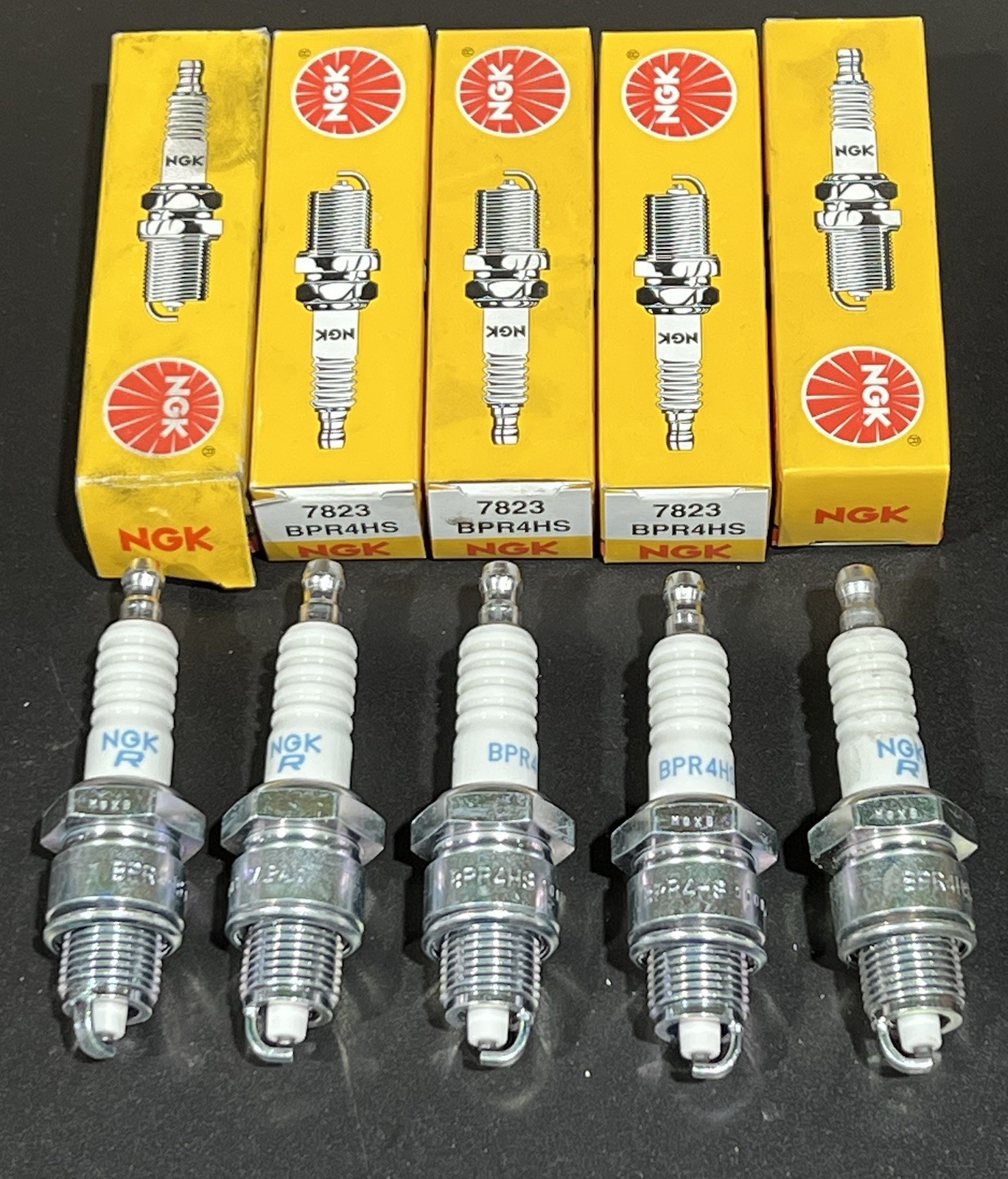 NGK BPR4HS 7823 Spark Plug  Lot of 5  New old Stock