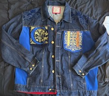 2000s Rocawear Y2K Hip Hop Denim Embroidered Jacket, Size 4XL
