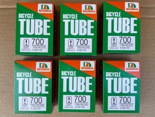 6 Pack of 700 x 18-25c Road Bicycle Bike Inner Tubes 60mm Presta Valve DURO