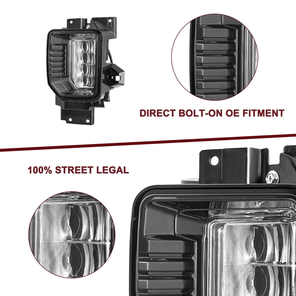 For 2020-2023 GMC Sierra 2500HD 3500HD LED Bumper Driving Fog Lamps w/ Switch - Image 2 of 4