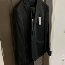 Reaction Kenneth Cole Techni-Cole Men's 2-Piece Black Stretch Suit 48R 42W 32L