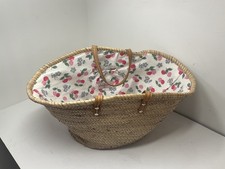 Cath Kidston cherry cotton Wicker Basket ex large shopping basket lined rare 