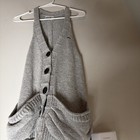 Lacoste Men's M Gray Solid Knit V-Neck Sweater Vest Button Front Pockets — photo 3