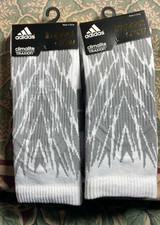2 Pair Adidas Climalite Traxion Socks - Size Medium Men 6.5 - 9 Women 7 - 10