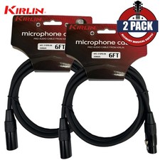 2-PACK Kirlin 6FT XLR Male/Female 20AWG Microphone Audio Cable Black MPC-270