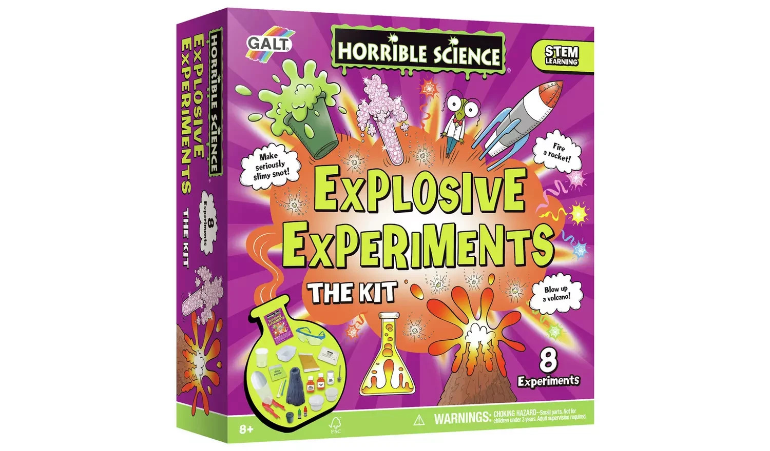 Galt Horrible Science Explosive Experiments - BOX OPEN, CONTENTS CHECKED