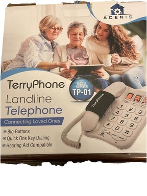 Acenis TerryPhone Big Button Telephone Handset White Landline  TP-01