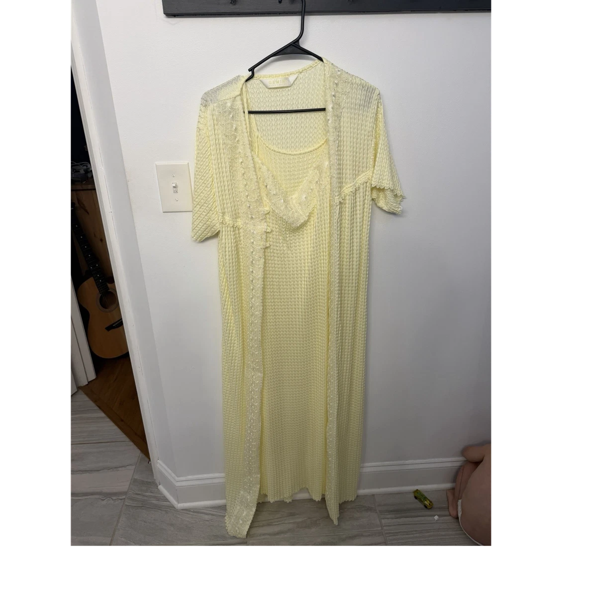 knee length dresses for ladies Vintage Satin Pleated Dressing Gown - S-M main image 1