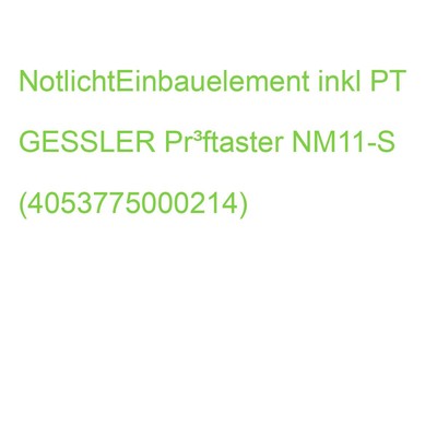 NotlichtEinbauelement inkl PT GESSLER Pr³ftaster NM11-S (4053775000214)