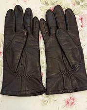 ARIS 115 Vintage Soft Leather Gloves Womens Brown Lined Insulated Size 7.5