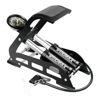 Fahrradpumpe FußPumpe Doppelzylinder 160Psi Metall Schwarz Standpumpe Luftpumpe