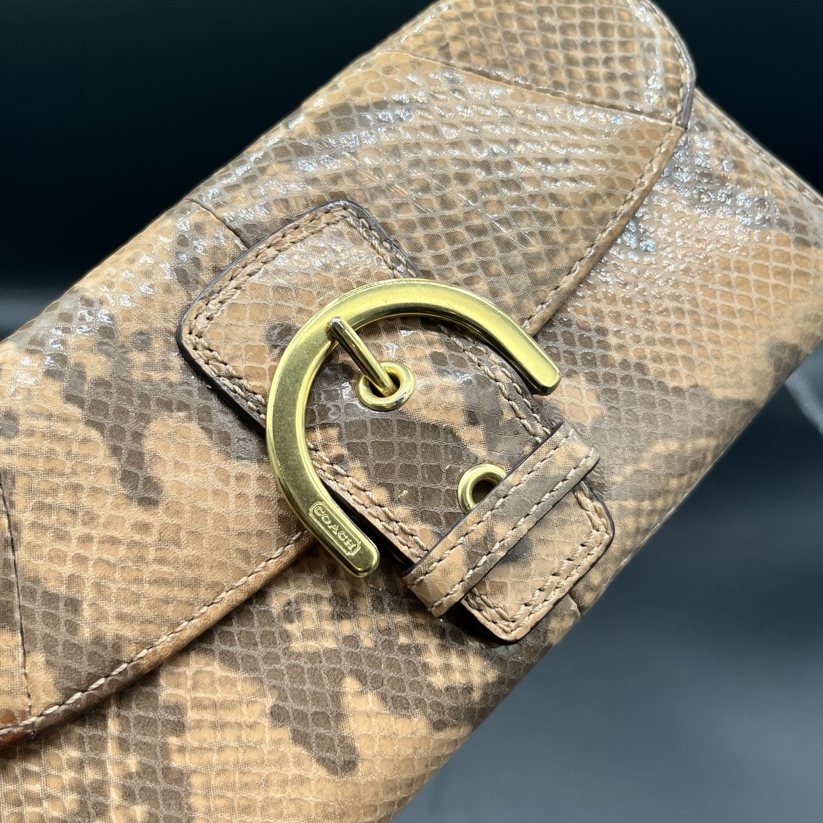 Coach Python Embossed Leather Soho Continental Wa… - image 19