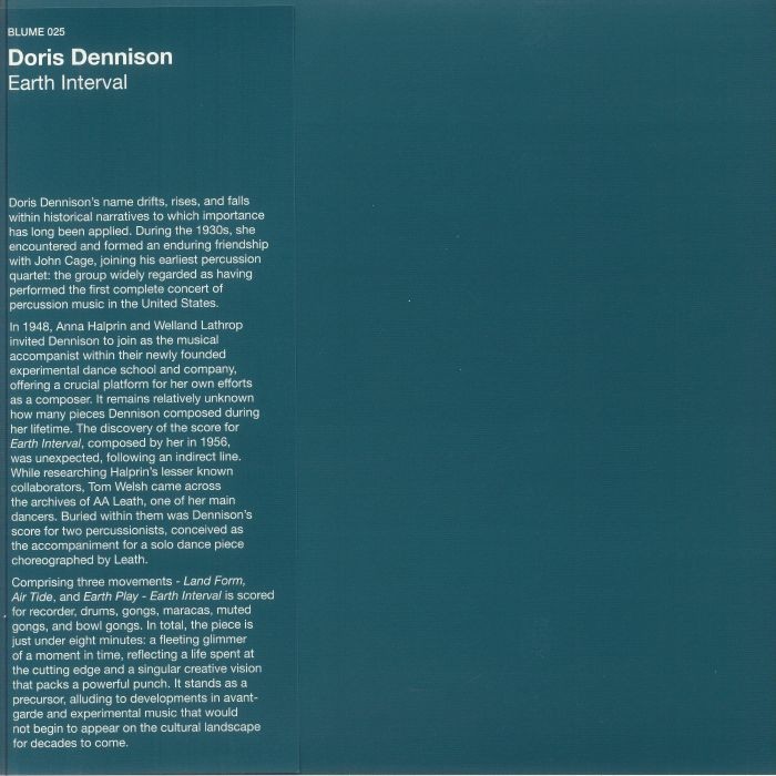 DENNISON, Doris - Earth Interval - GREEN VINYL 12"" + BOOKLET