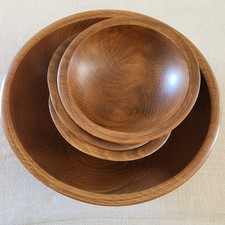 Woodcraftery Wood Salad Bowl Set of 5 Made In America Hand Crafted