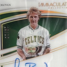 2023-24 Panini Immaculate Heralded Signatures Larry Bird #IHS-LBD Red /25 (AU)