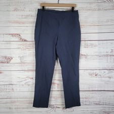Chico's Brigitte Ankle Pants Women  s Sz 1- 8US Navy So Slimming Pull On Business