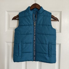 Calvin Klein Boys Size 5 Blue Sleeveless Full Zip Puffer Vest Pockets