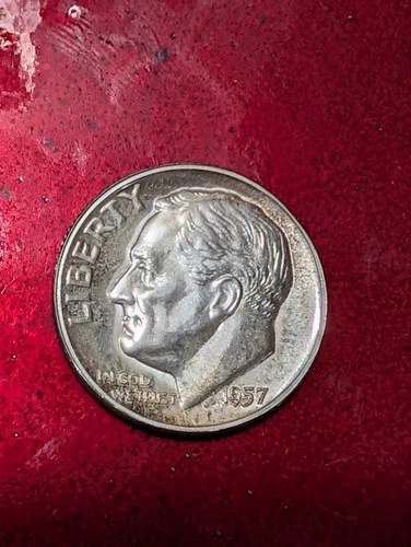 1957 ROOSEVELT DIME PROOF COIN  UNITED STATES US #744